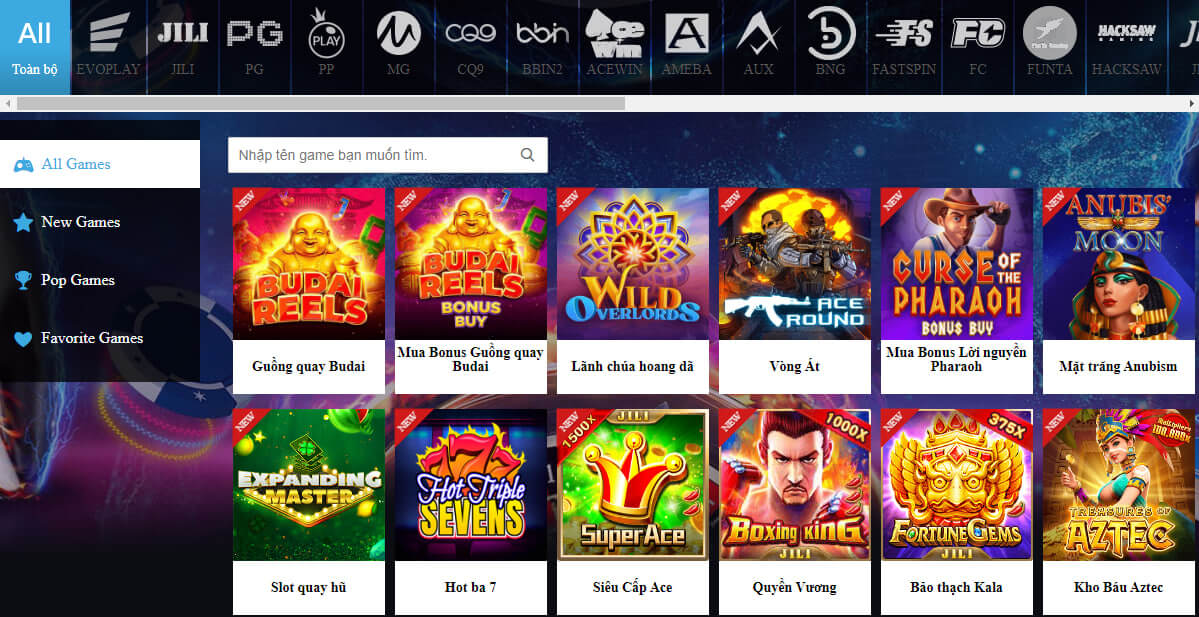 Khám phá kho trò chơi đồ sộ tại VF555 Casino